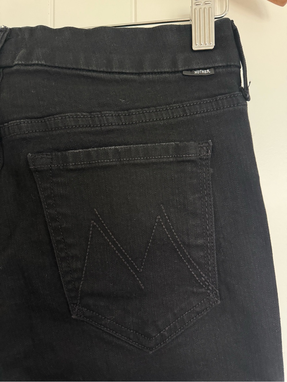 MOTHER Denim The Looker Skinny Jeans Black Not Guilty Premium Stretch Size 27 - Picture 7 of 12